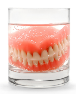 dentures in water